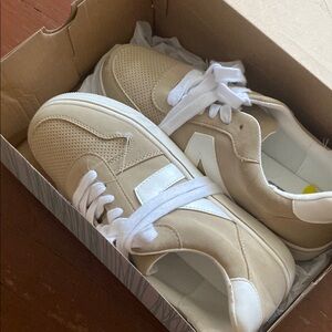 MIA Beige and White Casual Sneakers